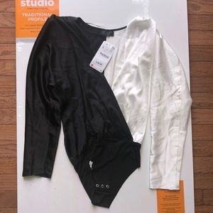 Black and White Long Sleeve Bodysuit